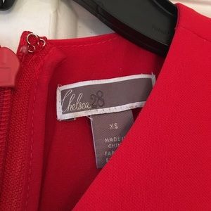 chelsea28 cross front ruffle fit & flare dress